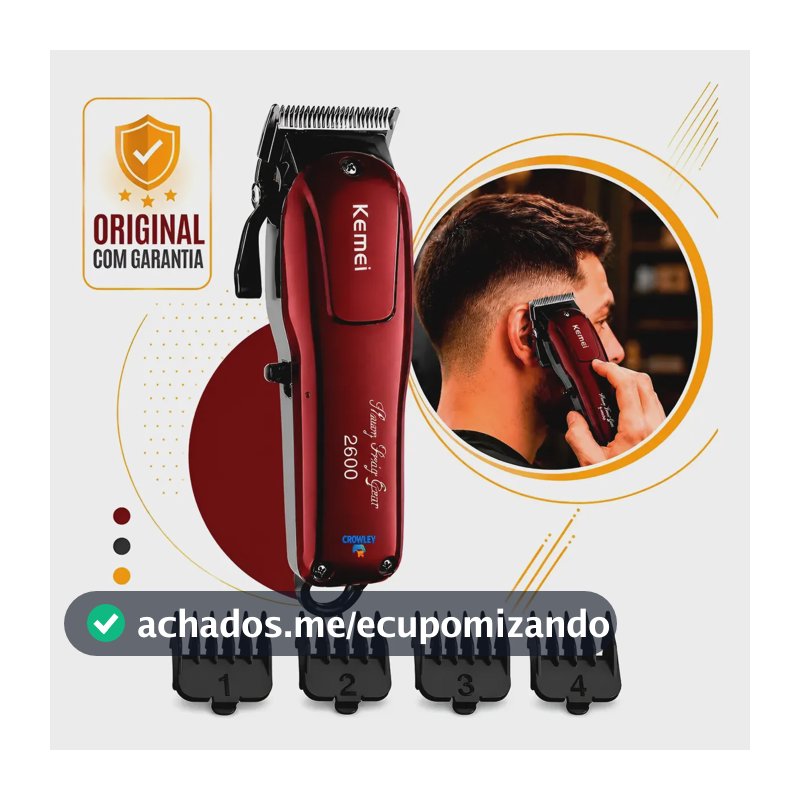 Maquina De Cortar Cabelo  Profissional Kemei  Km-2600 Bivolt Bordô 127/220v