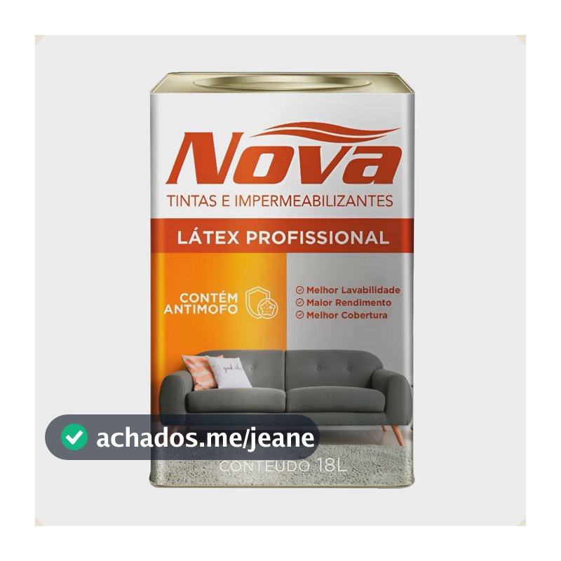 Tinta Acrílica Látex 1 8l Branca Antimofo Nova Tintas Branco