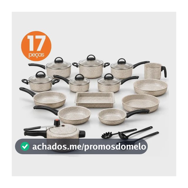 Conjunto Panelas 17 Peças Antiaderente Brinde Panela Pressão