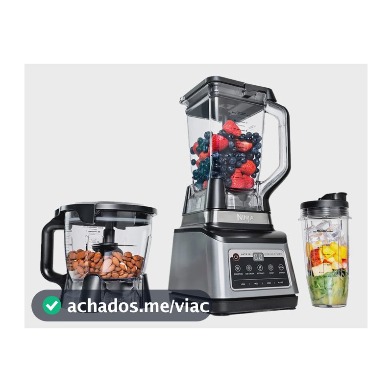 Liquidificador Ninja Kitchen System 3 em 1 Processador e Triturador Jarras de 2,2 Litros e 700ml 1.200W 110V