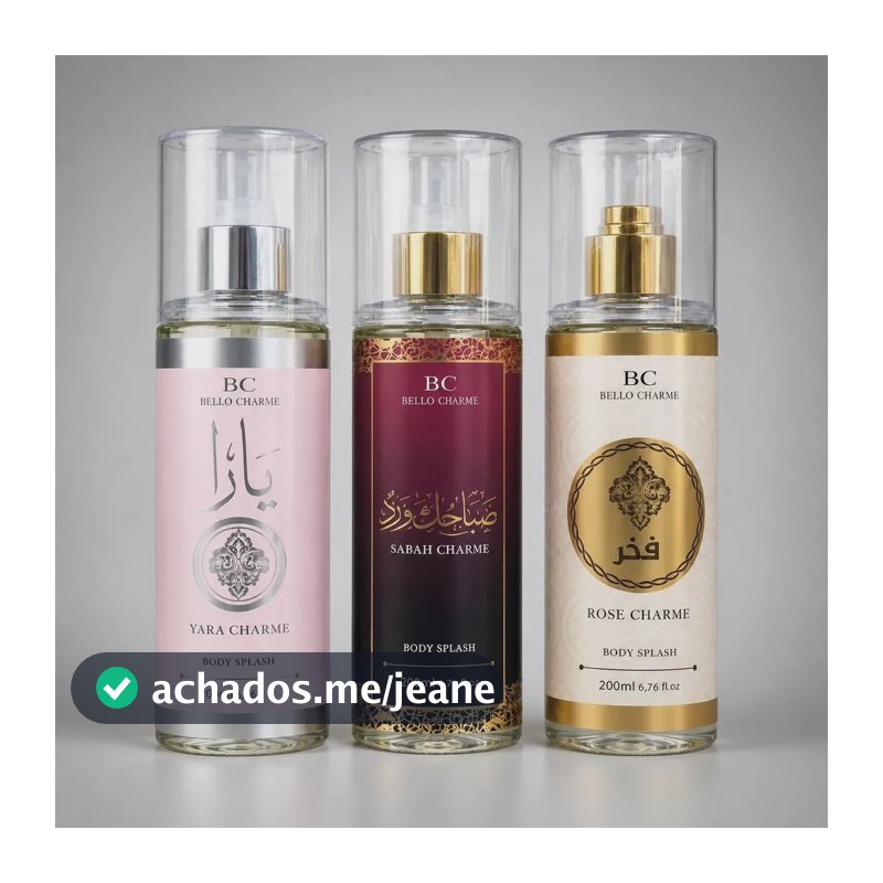 Kit 3 Body Splash Árabe 200ml Feminino Sabah Yara Rose
