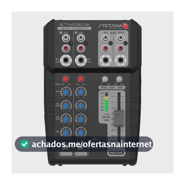 Mesa de Som Stetsom STM0602 de 2 Canais Com Equalização de 4 Bandas