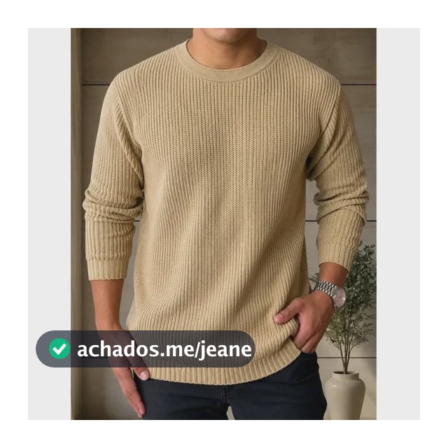 Suéter Masculino Lã Tricot Blusa De Frio Social Manga Longa
