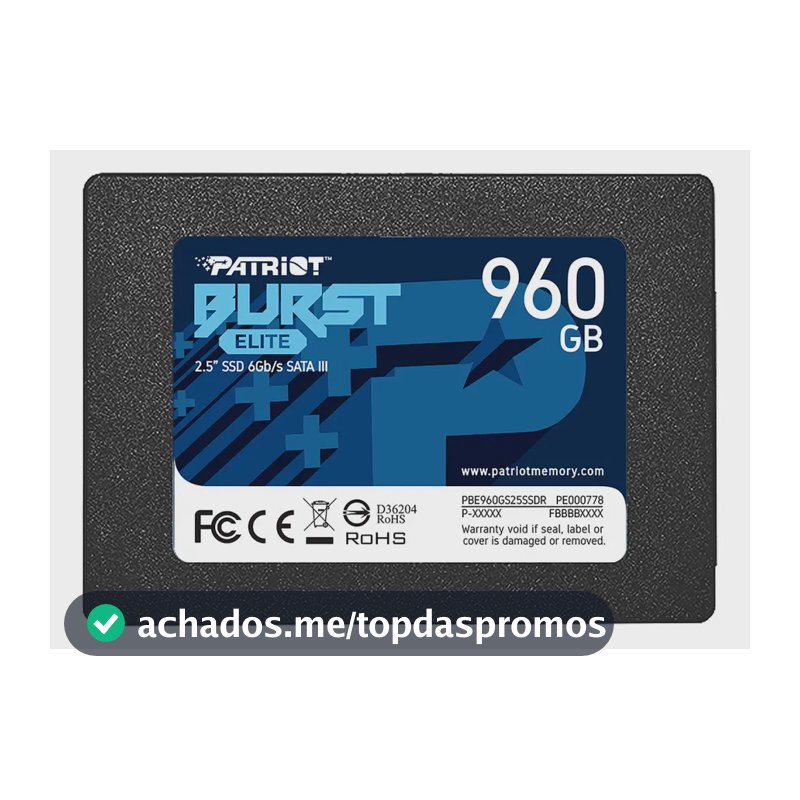 Unidade SSD para notebook Patriot Sata3 2.5 Burst Elite Sata de 960 GB