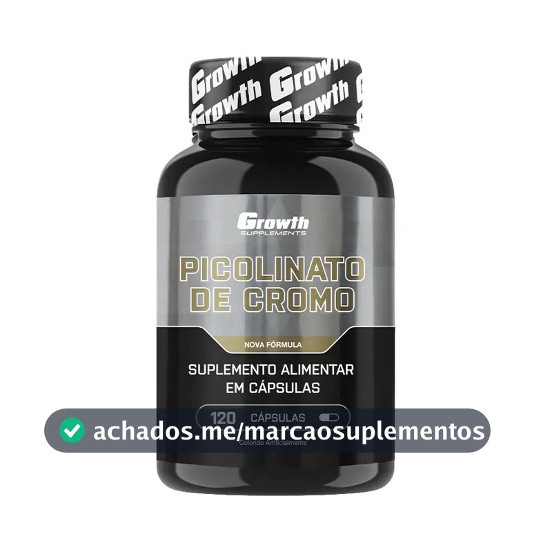 Picolinato De Cromo 120 Cáps. Growth Supplements Sem Sabor