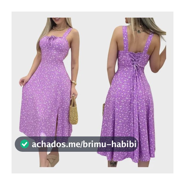 Vestido Midi Com Fenda Lateral Moda Verão 3.0 Girls Alça