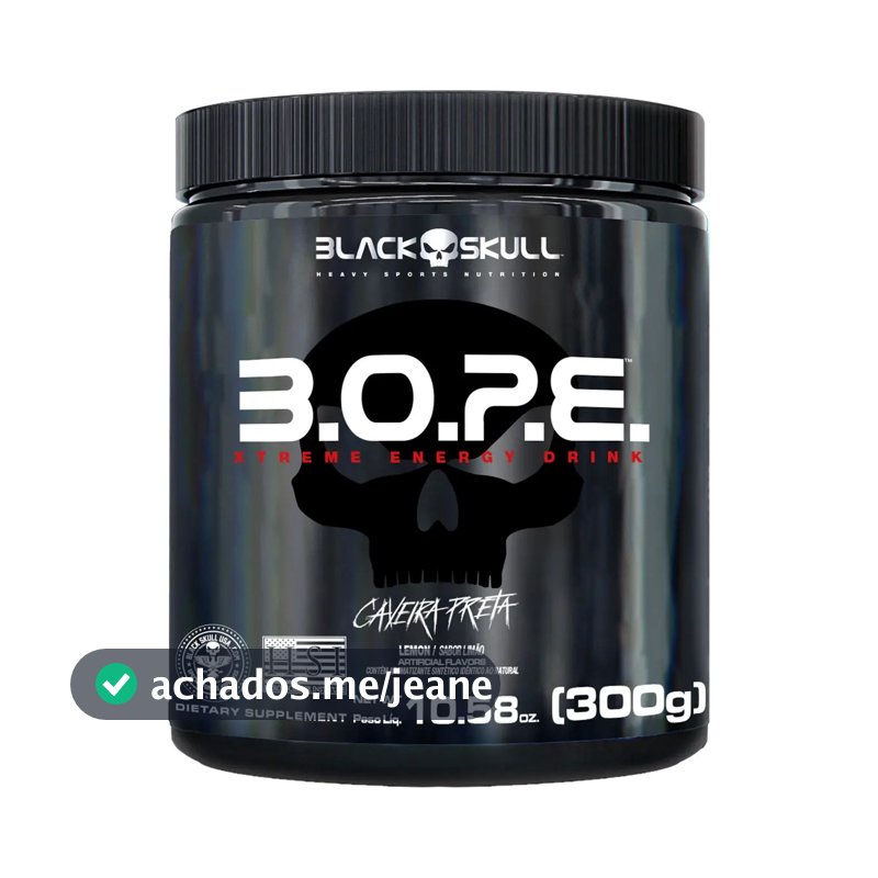 Black Skull Pré Treino B.O.P.E. Sabor Limão em pó x 300g