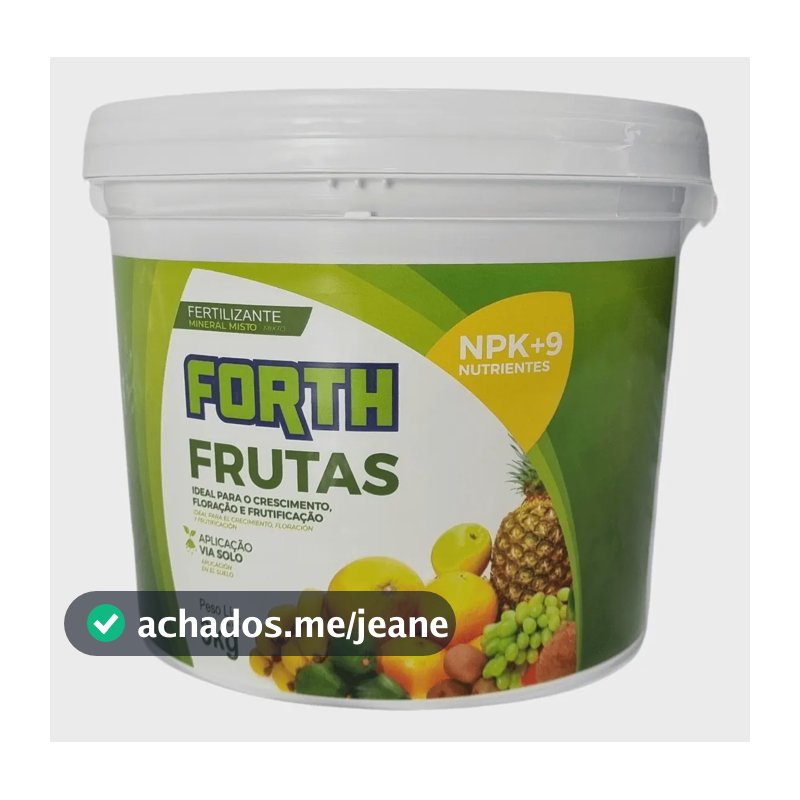 Kit 6kg De Fertilizante Forth Frutas Frutificação Balde 3kg