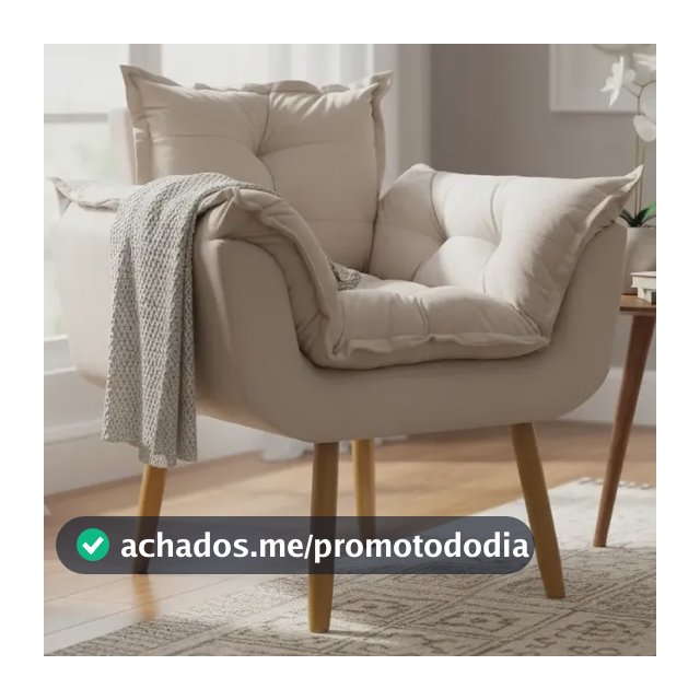 Poltrona Decorativa Amamentação Para Sala Recepção Manicure Confortável Cadeira Reforçada Alice Suede Bege Suede Liso