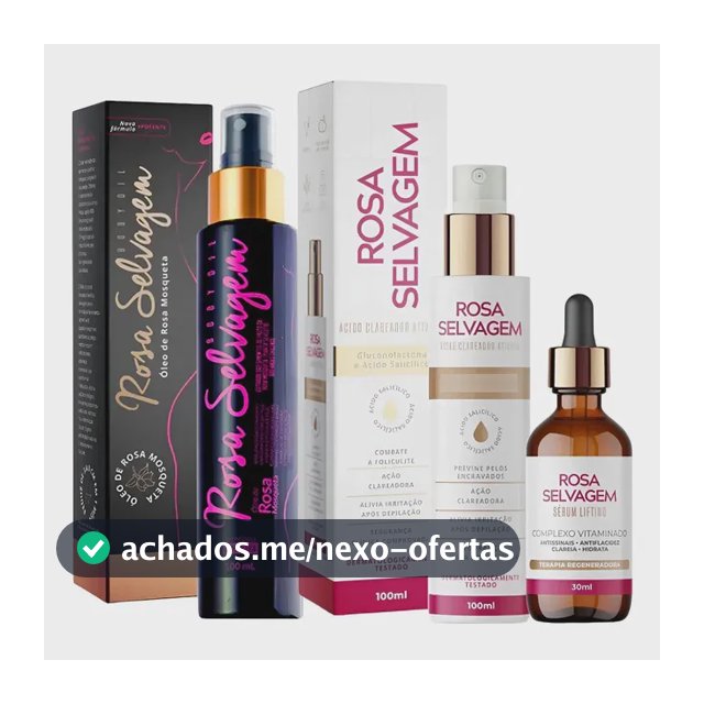 Kit Óleo Clareador + Ácido Clareador + Sérum - Rosa Selvagem