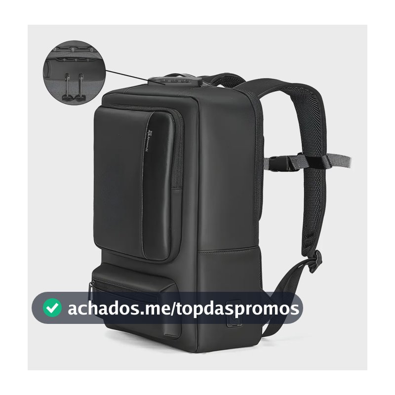 Mochila Executiva Adamantiun Shield Notebook até 16 polegadas bolsa Impermeável Usb Preto