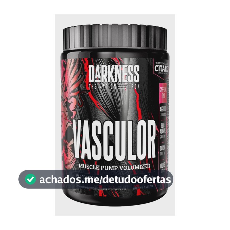 Pré-treino Vasculor Sabor Morango Com Limão 300g Darkness Morango Com Limão
