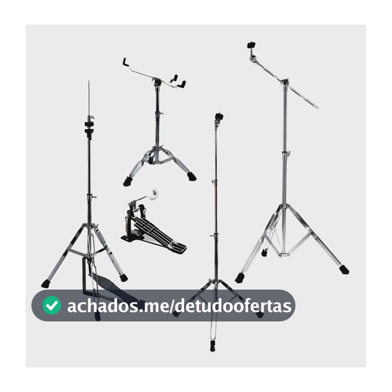 Kit Ferragem Bateria Completo Web Music Shop Prateado