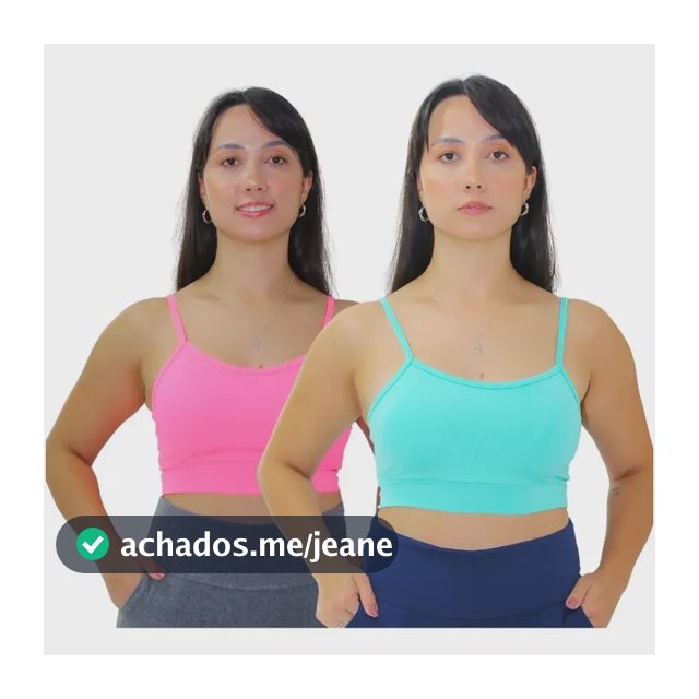 Kit-2 Top Alcinha Fina Academia Fitness C/ Bojo Suplex