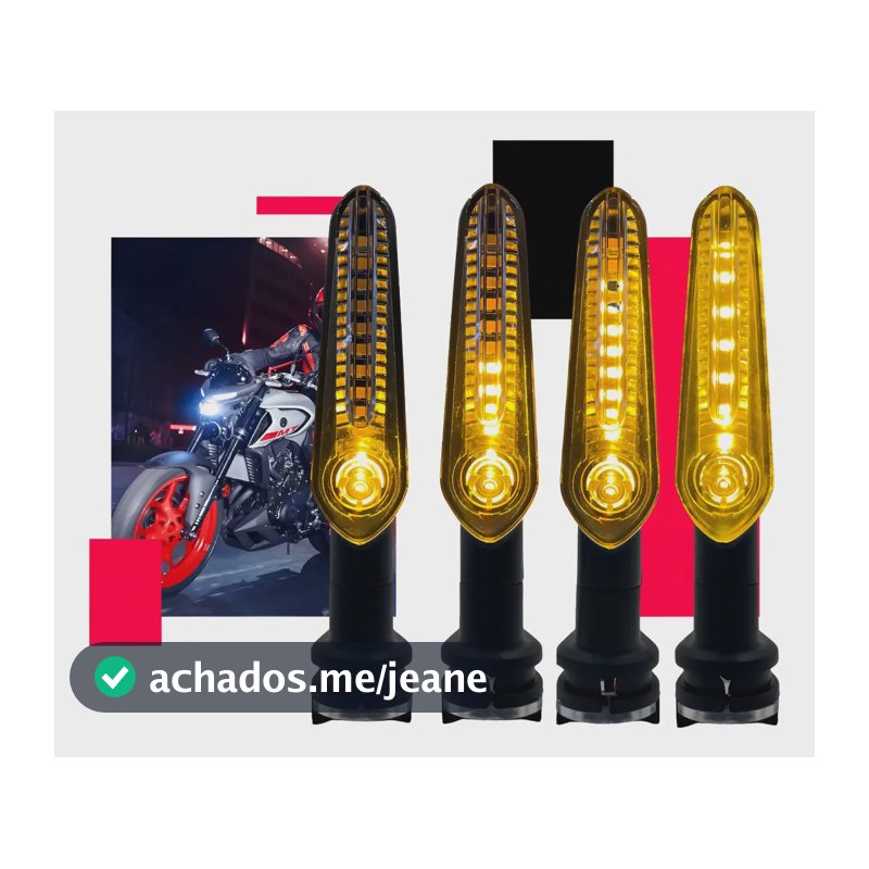 Kit 4 Piscas Seta Led Mt03 Mt07 Mt09 Factor Fazer Fz 150-250 Amarelo Sequencial