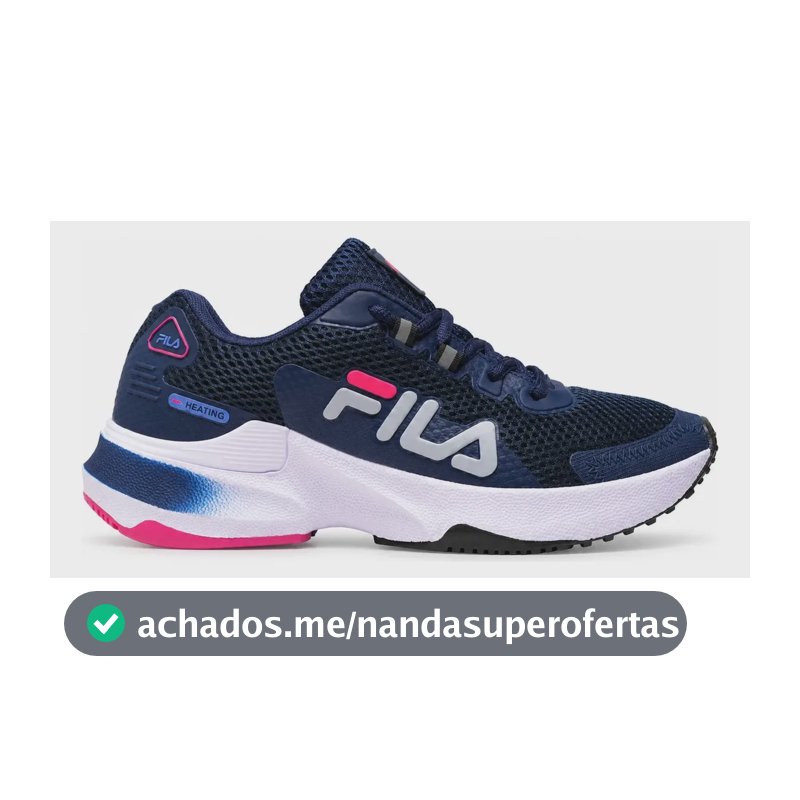 Tênis Fila Academia Corrida Caminhada Heating Leve Macio F Marinho Pink 38 Br