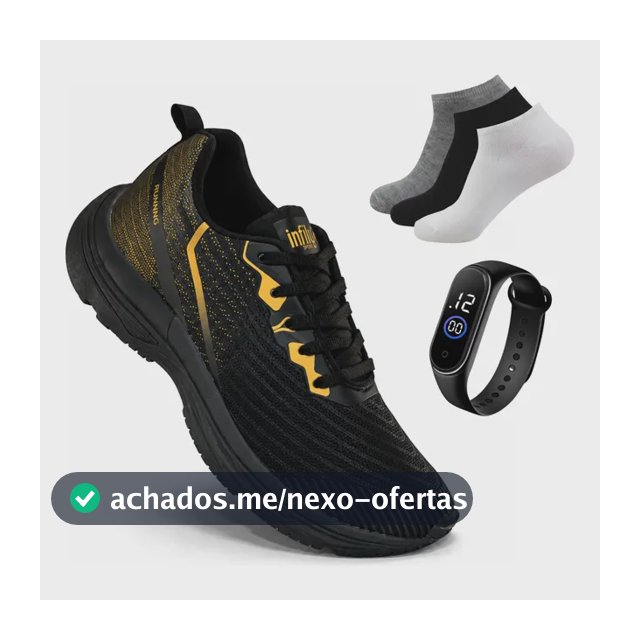 Kit Tenis Esportivo Academia Corrida Infily + Relogio Meia