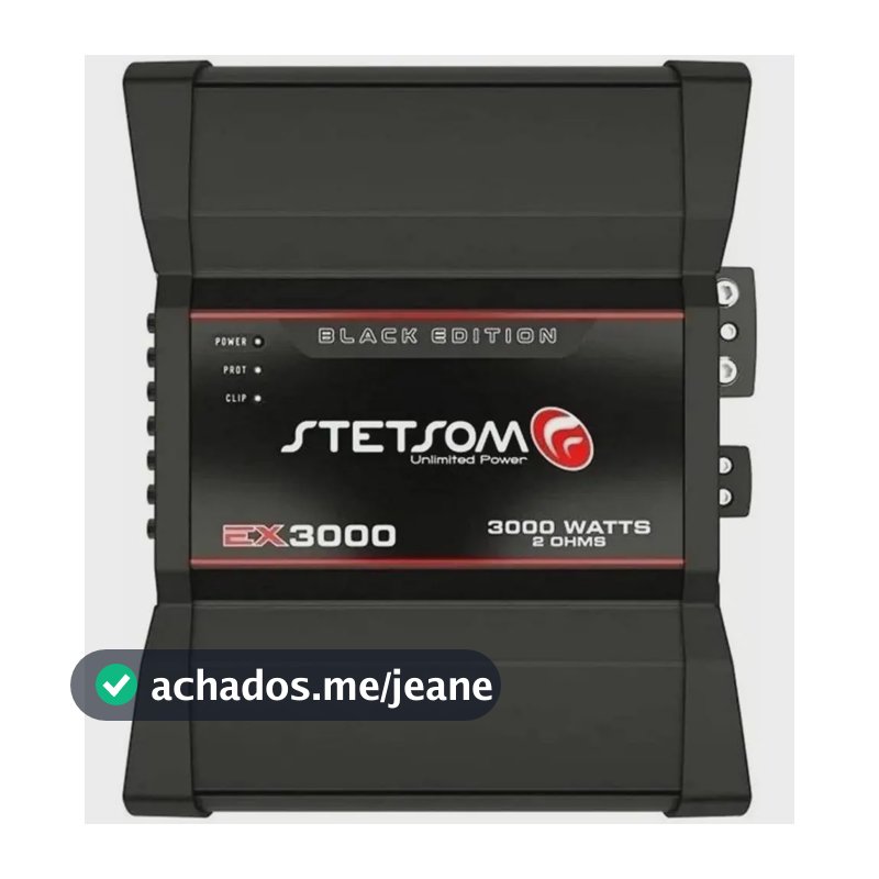 Módulo Amplificador Stetsom Ex3000 Black 3000wrms 2 Ohms Cor Preto
