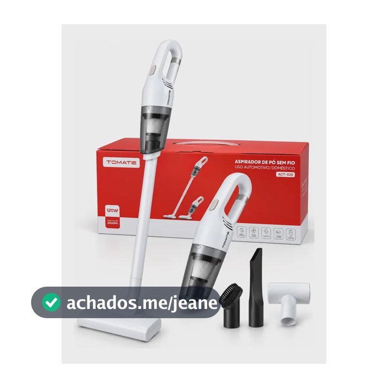 Aspirador Pó Vertical Recarregável Portátil Leve Filtro Hepa Branco Bivolt
