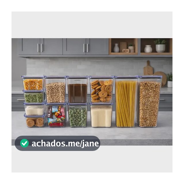 Kit 12 Pote Herméticos Empilháveis Porta Mantimento Cozinha Rebirth