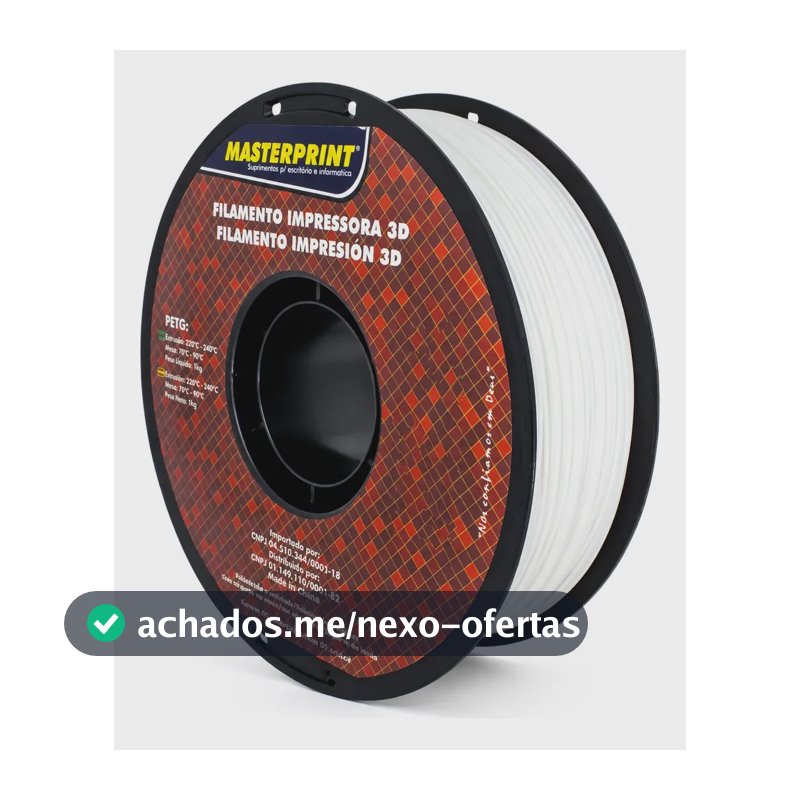 Filamento Impressão 3d 1,75mm 1kg Masterprint Petg Cor Branco Branco