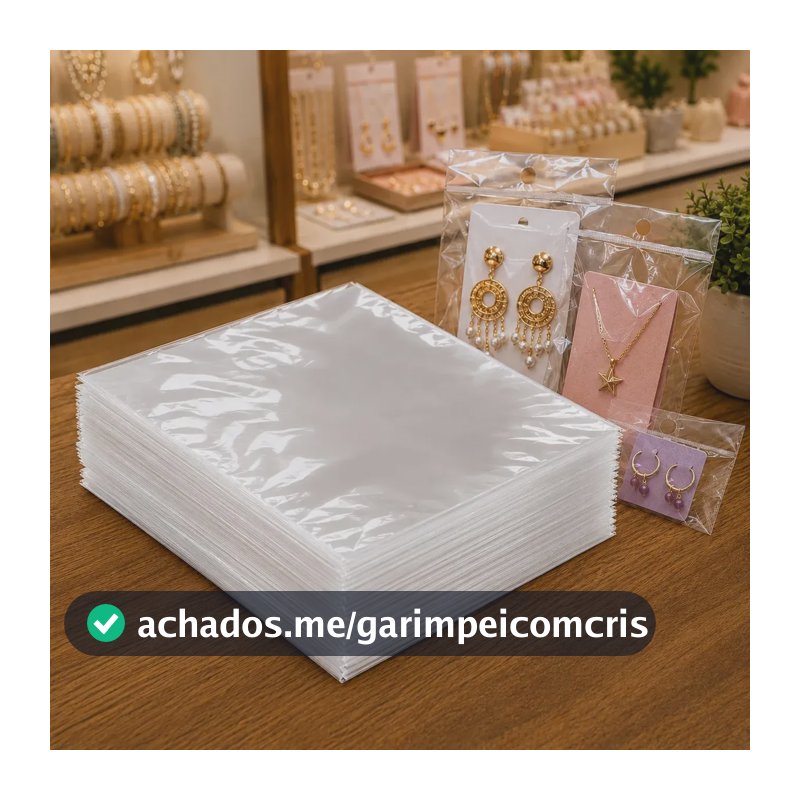 Saco Plástico PP Transparente 10x15cm 1000 Unidades para Embalagem de Bijuterias Artesanato Acessórios e Pequenos Produtos