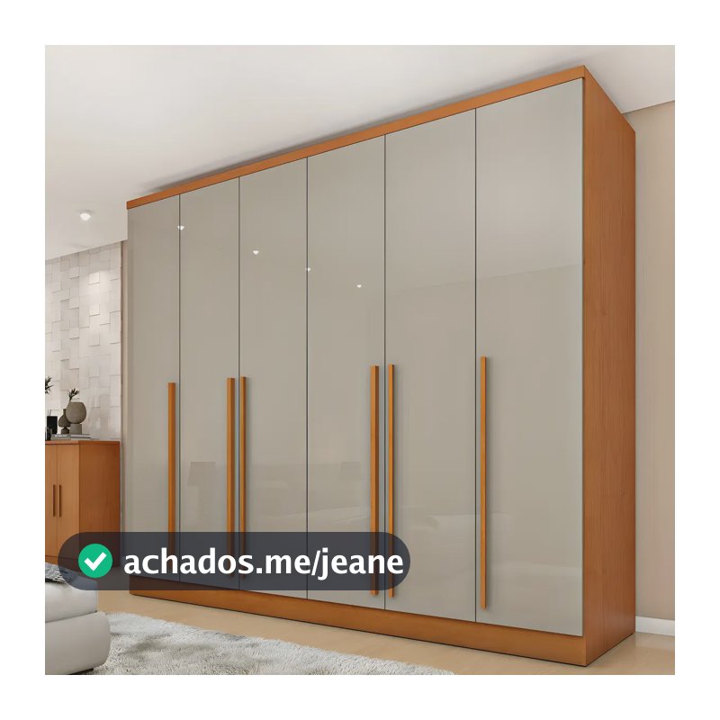 Guarda-roupa Casal Espresso Móveis 6 Portas 8 Gavetas MDF Cinamomo