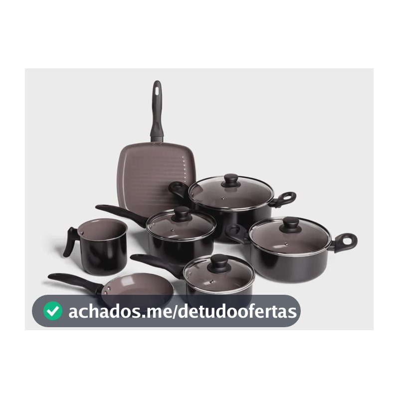 Jogo De Panelas Brinox Ceramic Life Easy Preto 7 Peças
