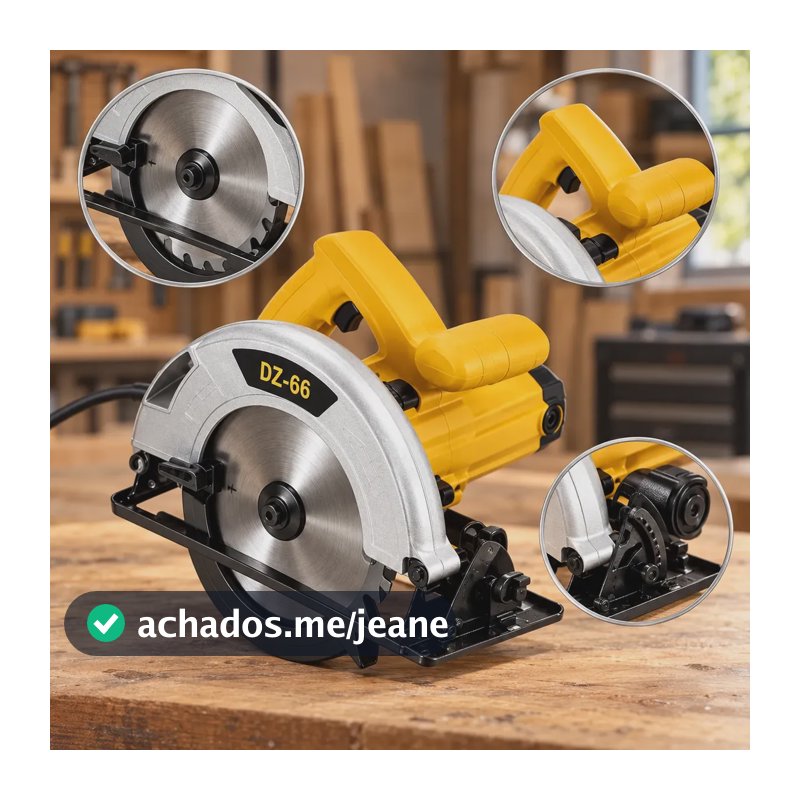 Serra Circular Elétrica Profissional Corte Madeira Completa Amarelo 127v 50/60hz