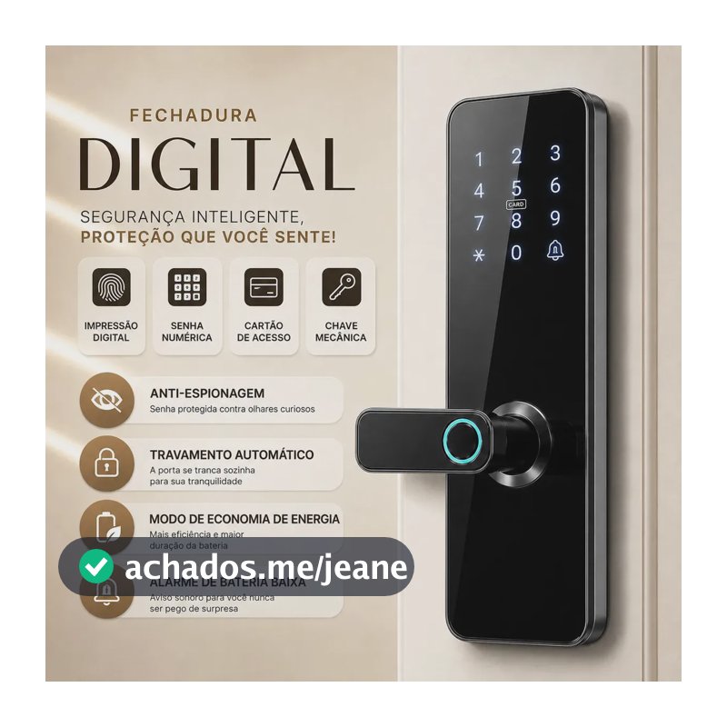 Fechadura Digital Eletrônica Inteligente Com Biometria Senha Cartão Segurança Marca Popsy