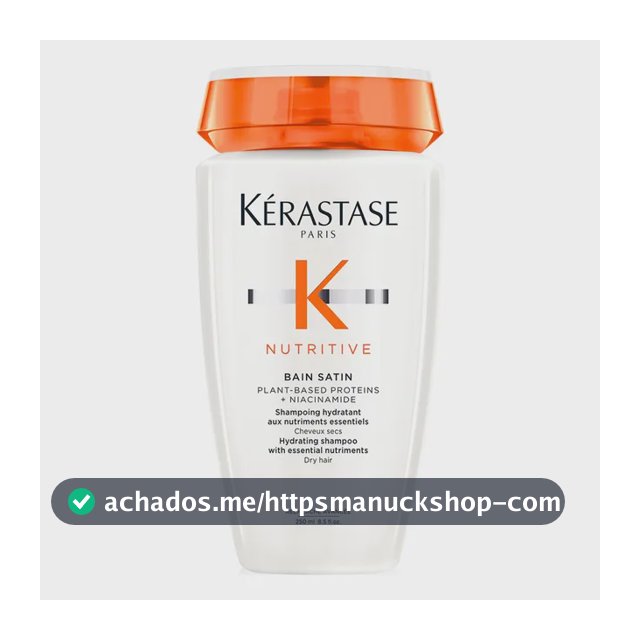 Shampoo Hidratante para Cabelos Secos, Nutrição Intensa, Brilho, Maciez, Fortalecimento e Revitalização da Fibra Capilar, Nutritive Bain Satin Kérastase, 250ml