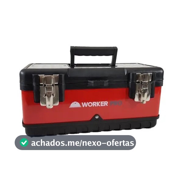 Caixa De Ferramentas Metálica Profissi. 15'' Worker - 427136 Cor Vermelho/Preto