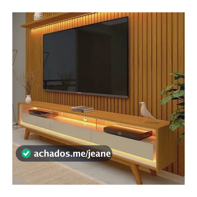 Rack E Painel Ripado Para Tv  Led Nobre 230 Naturale Gelius