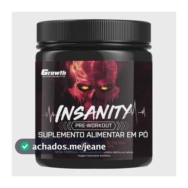 Pré-treino Insanity 300g Growth Supplements - Frutas Vermelhas