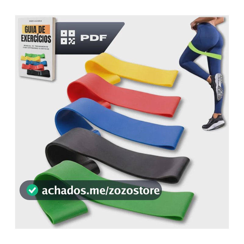Kit 5 Faixa Elástica Super Mini Band Extensor Elástico Para Treino Resistência Funcional Academia Ginástica Yoga Esporte Banda Extra Forte De Treinamento Thera Pilates Fisioterapia Alegria