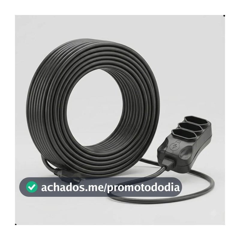 Extensão Elétrica 30 Metros Reforçada 3 Tomadas Cabo Resistente 10a 20a Bivolt Uso Profissional Residencial Obra Alta Durabilidade