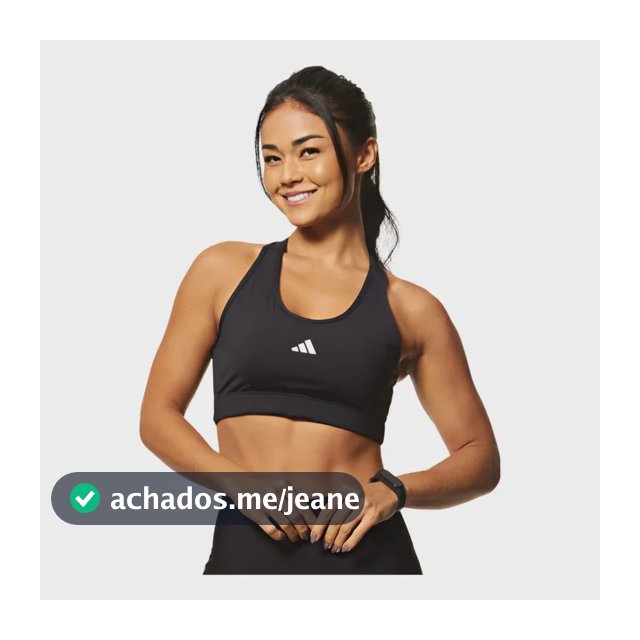 Top De Treino Feminino Básico Suporte Médio adidas Black Liso G
