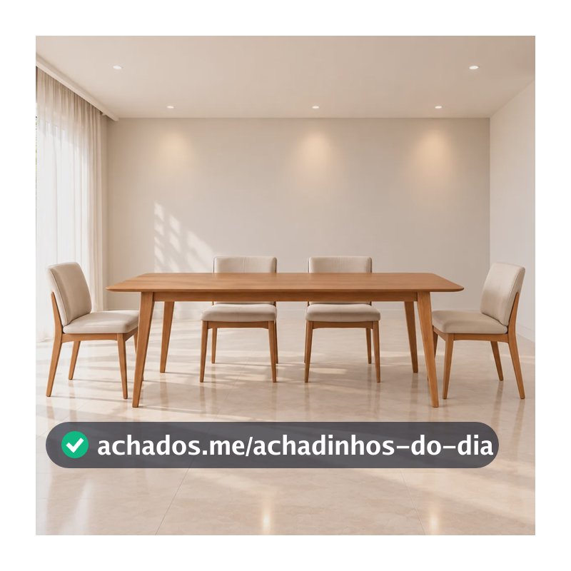 Mesa De Jantar Retangular 6 Lugares Evora 180 X 90 Amadeirado Madeira Maciça