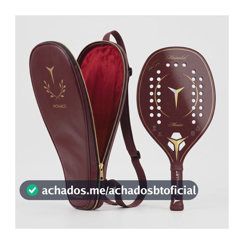 Raquete Beach Tennis Minimalist Monaco Bordô Capa Alcantara Bordô