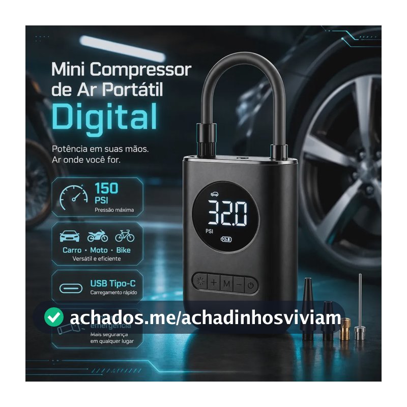 Compressor De Ar Digital Pneu Calibrador Portátil Para Carro Moto Bike Sem Fio Mini Bomba De Ar Elétrico Tela Digital Led Pneus