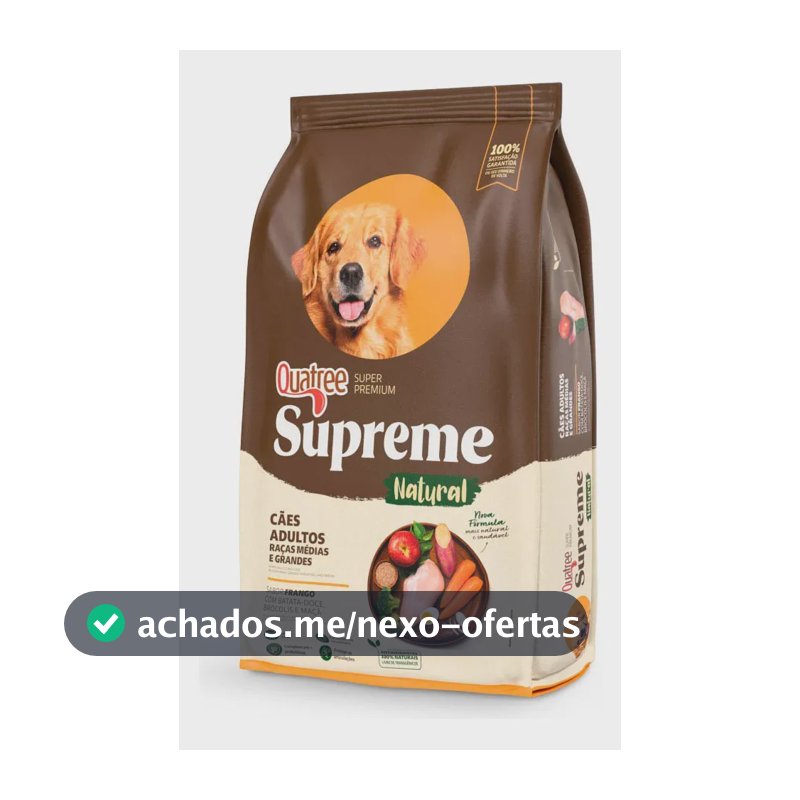 Quatree Supreme Cão Adulto Méd/Gran Frango Batata Doce 15kg