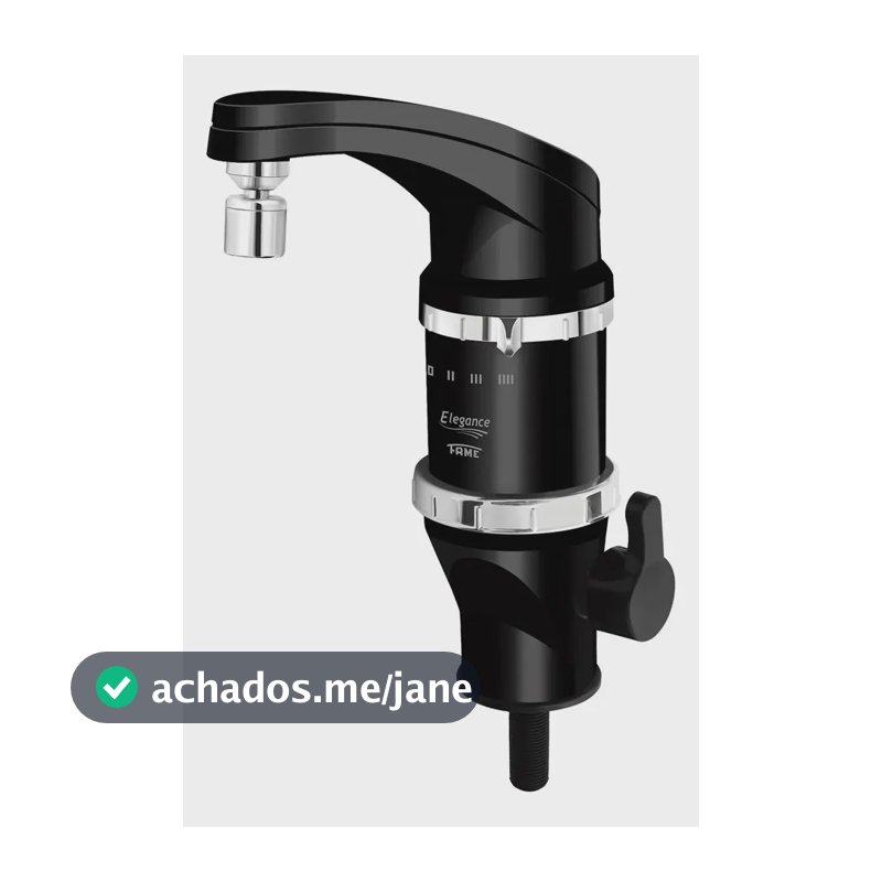 Torneira Elétrica Bancada Fame Elegance 4t Preto 5400w Acabamento Cromado