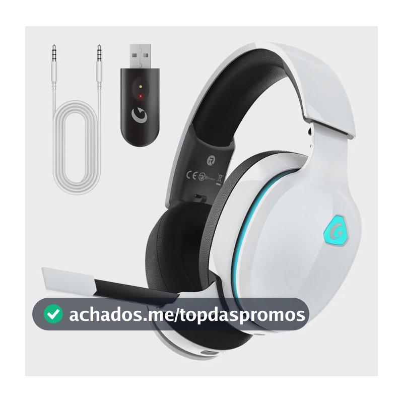 Fone De Ouvido Gamer Headset USB Olafvi Captain 300 Com Fio Branco Microfone Cancelamento De Ruído PS5 PS4 PC Switch (1 pc)