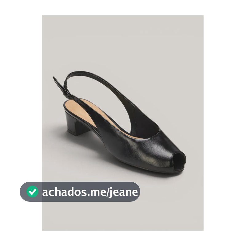 Sandália Feminina Slingback Peep Toe Anacapri Preto Liso 36