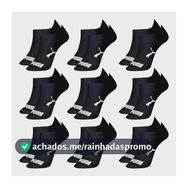 Kit 9 Pares Meias Puma Sapatilha Cano Baixo Algodão Original