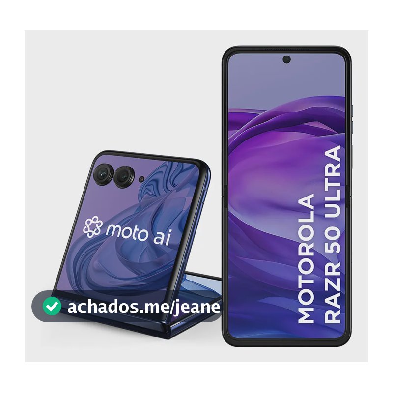 Smartphone Motorola Razr 50 Ultra - 512GB 12GB RAM + 12GB RAM Boost Tela dobrável 6,9" pOLED e externa 4" Moto AI camera IPX8 - Navy blue