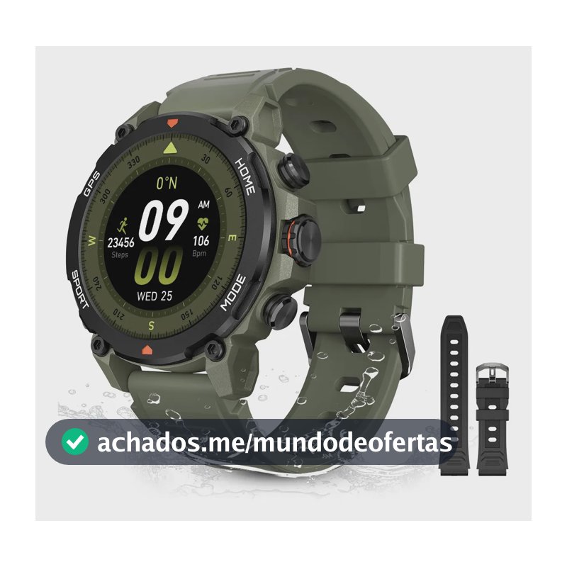 Relógio Smartwatch Aurafit G6 Com 5atm E Gps Verde Militar Verde Militar Sport Verde Militar/preto