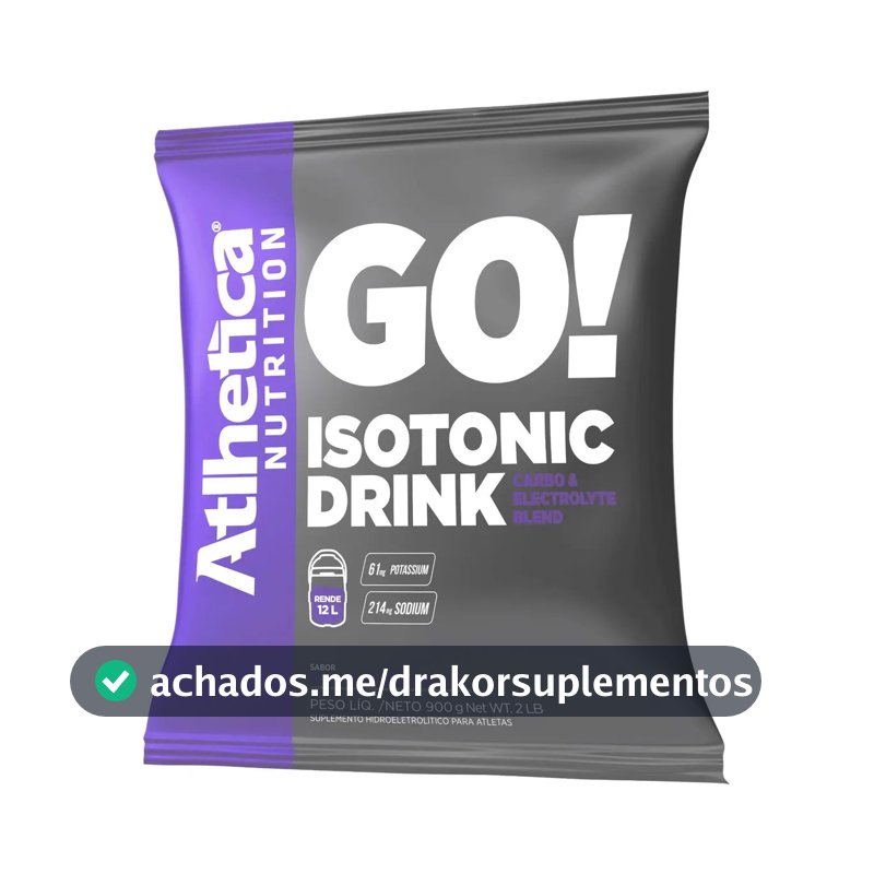 Go! Isotonic Drink 900g Atlhetica Nutrition Para Corrida Ciclismo Natação