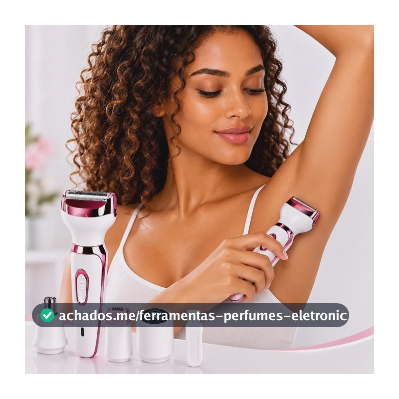 Depilador Feminino 4 Em 1 Usb Rosto Axila Sem Dor Branco 127/220v
