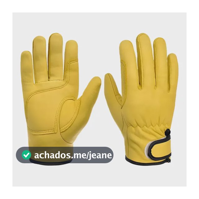 Luva De Trabalho Em Couro De Carneiro Resistente Yellow-m